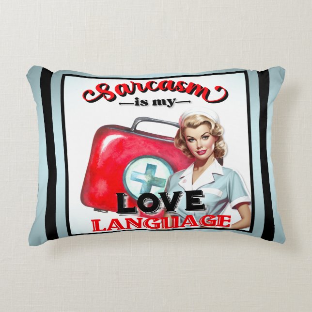 Cute Nurse Pinup_ Love Language Decorative Cushion (Front)