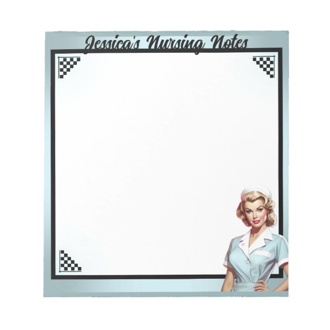 Cute Nurse Pinup_ Love Language Notepad (Front)