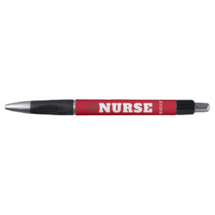 Cute Nurse Red Stethoscope Personalized Black Ink