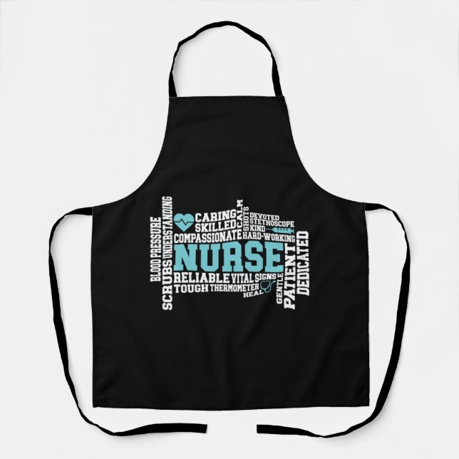 Cute Nurse RN LVN Nursing School Medical Apron (Front)