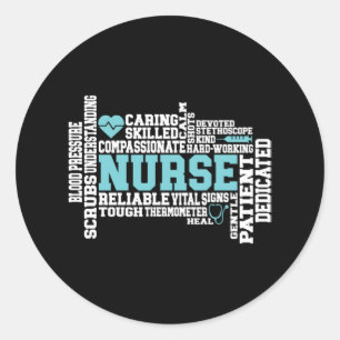 Cute Nurse RN LVN Nursing School Medical Classic Round Sticker