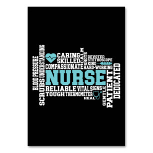 Cute Nurse RN LVN Nursing School Medical Table Number