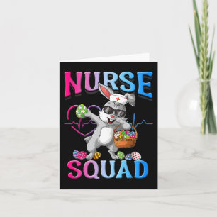 Cute Nurse Squad Easter Bunny Funny Easter Day Cos Card