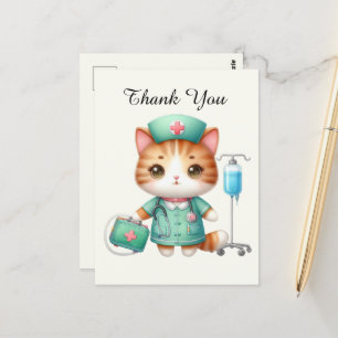 Cute Nurse thank you cat Postcard