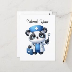 Cute Nurse thank you panda bear Postcard