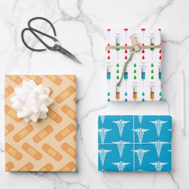 Cute Nurse tiled pattern party Wrapping Paper Sheet (Front)