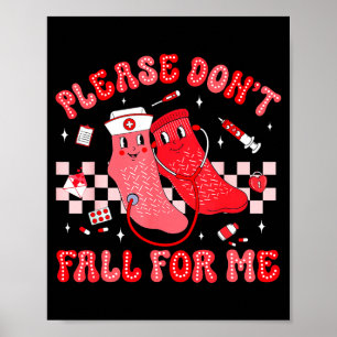 Cute Nurse Valentine Non Slip Socks Please Don't F Poster