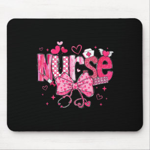 Cute Nurse Valentines Day Cute Coquette Stethoscop Mouse Pad