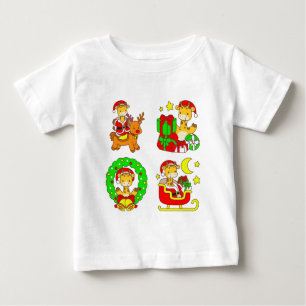 Cute Nursery Animals 2025 Holiday Christmas Baby T-Shirt