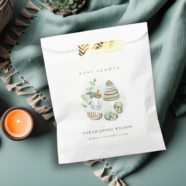Cute Nursery Essential Leafy Green Baby Shower Favour Bag (Creator Uploaded)