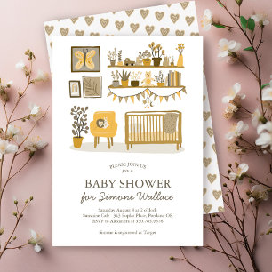 Cute Nursery Illustration CUSTOM BABY SHOWER Invitation