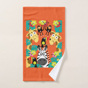 Cute nursery jungle animals decor   bath towel set