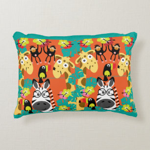 Cute nursery jungle animals decor cushion
