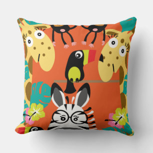 Cute nursery jungle animals decor   cushion
