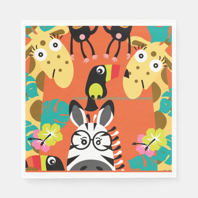 Cute nursery jungle animals decor   napkin (Front)