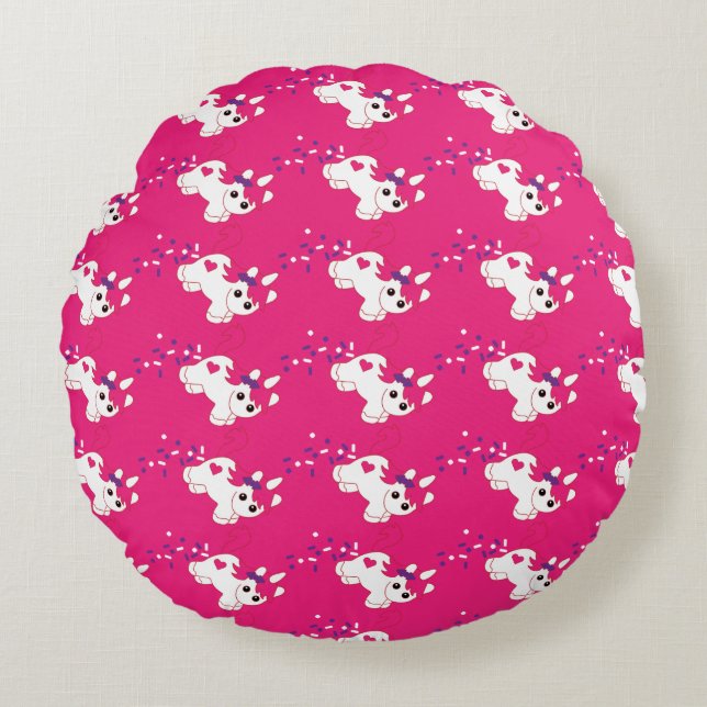Cute Nursery Unicorn Decor   Round Cushion (Front)