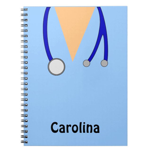 Cute Nurses Scrubs Whimsical Personalised Notebook (Front)