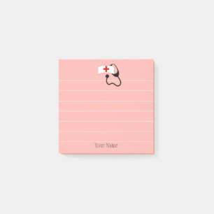 Cute Nurses Stethoscope Pink Personalised Post-it Notes