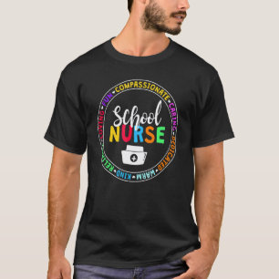 Cute Nursing Back To School Heart School Nurse T-Shirt