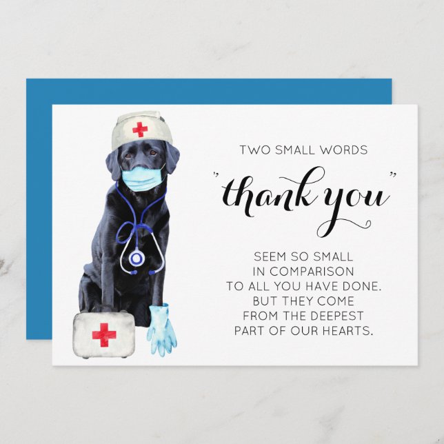 Cute Nursing Dog Thank You Nurses Day Holiday Card (Front/Back)