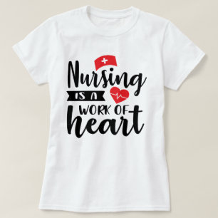 Cute Nursing work heart word art T-Shirt