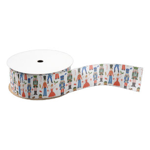 Cute Nutcracker Ballet Pattern Christmas Grosgrain Ribbon