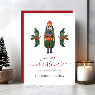 Cute Nutcracker Christmas Holiday Card