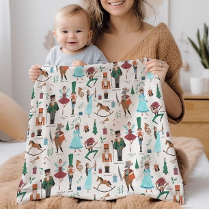 Cute Nutcracker Christmas Holiday Sherpa Blanket