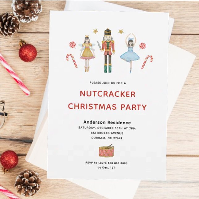 Cute Nutcracker Christmas party Holiday Card (Creator Uploaded)