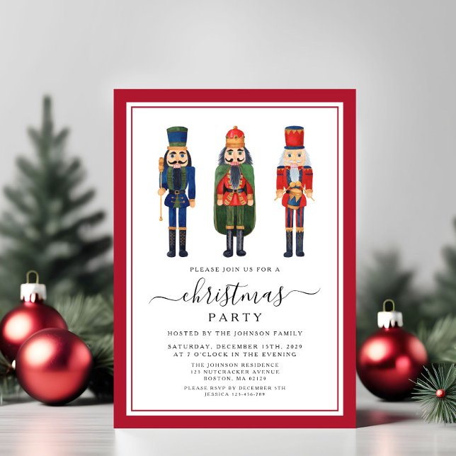 Cute Nutcracker Christmas Party  Invitation (Cute Nutcracker Christmas Party Invitation)