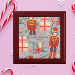 Cute Nutcracker Christmas Pattern Custom Nmae Gift Box<br><div class="desc">Cute Nutcracker Pattern,  Blue Pink and Red,  Custom name for Merry Christmas Gift</div>