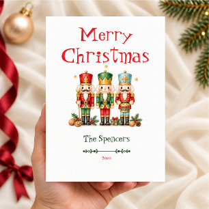 Cute Nutcracker Merry Christmas Card