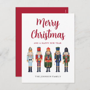 Cute Nutcracker Merry Christmas Holiday Postcard
