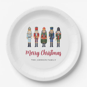 Cute Nutcracker Merry Christmas Paper Plate