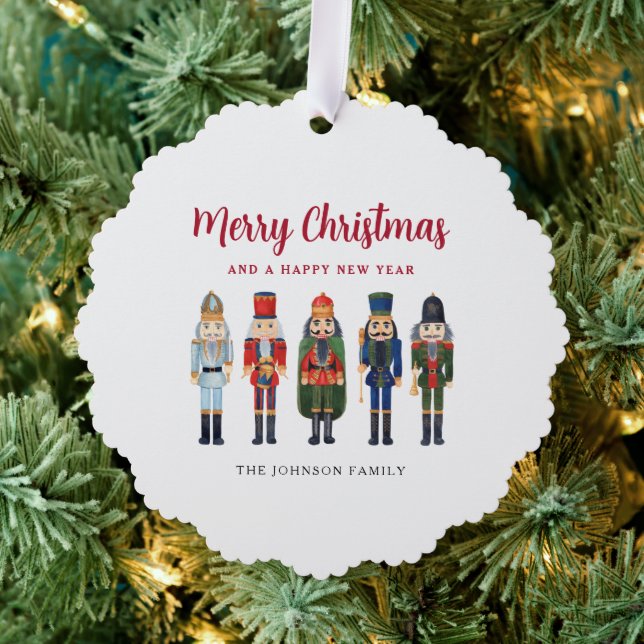 Cute Nutcracker Merry Christmas Tree Decoration Card (Insitu (Tree))