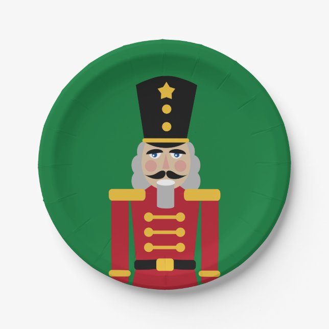 Cute nutcracker paper plates for Christmas party  (Front)
