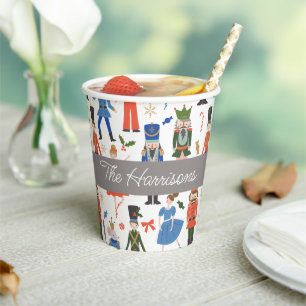 Cute Nutcracker Personalised Christmas Paper Cups