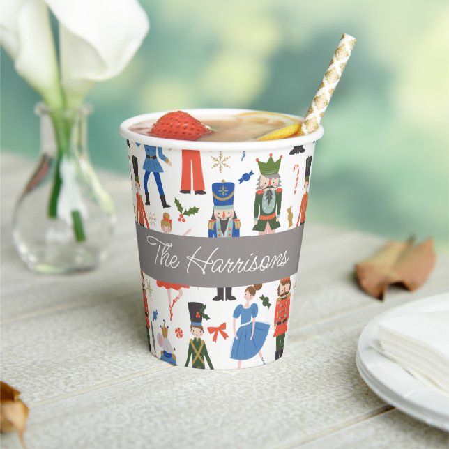 Cute Nutcracker Personalised Christmas Paper Cups (Insitu)
