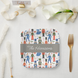 Cute Nutcracker Personalised Christmas Paper Plate