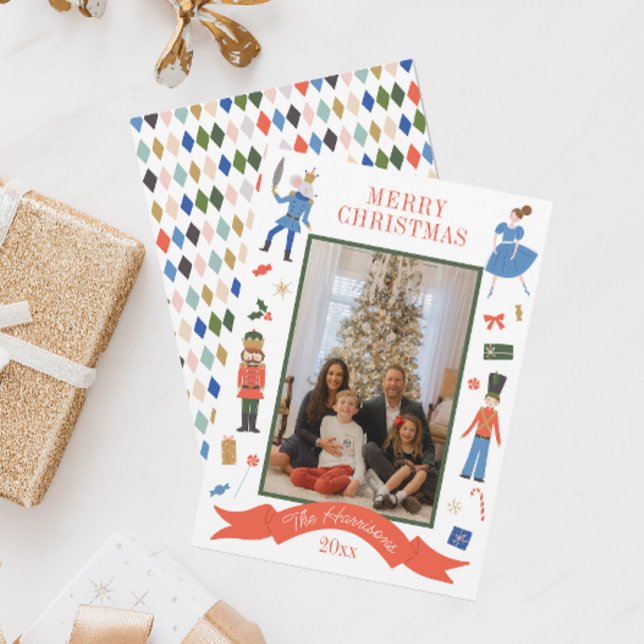 Cute Nutcracker Vertical Photo Christmas Holiday Card (Creator Uploaded)