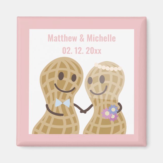 Cute Nuts About Each Other Creative Save The Date Magnet (Front)
