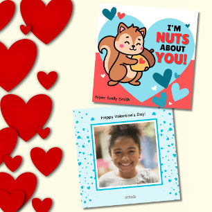 Cute Nuts About You Classroom Valentines Day Photo Holiday Card