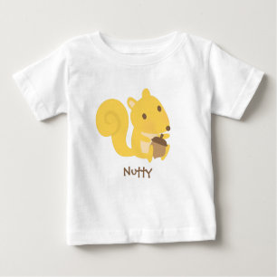 Cute Nutty Squirrel with Acorn Nut For Babies Baby T-Shirt