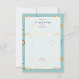 Cute NYC Pattern Turquoise Green Personalised Name Thank You Card