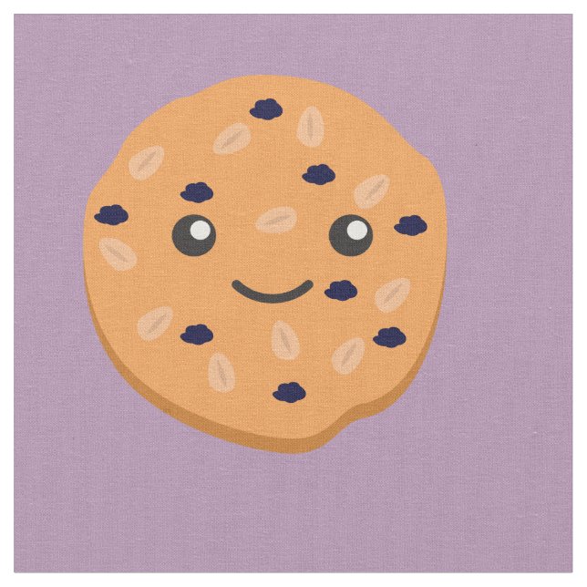 Cute Oatmeal Raisin Cookie Fabric (Close Up)