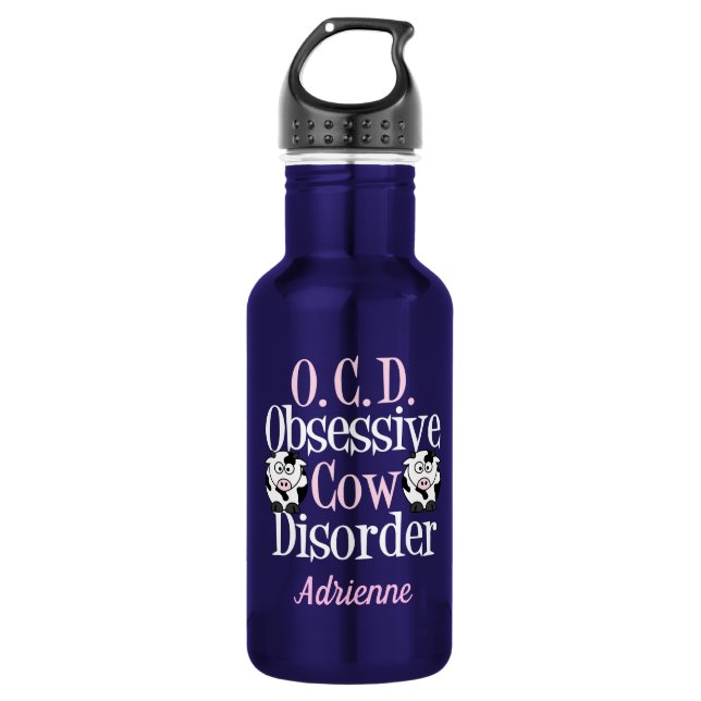 Cute Obsessive Cow Disorder 532 Ml Water Bottle (Front)