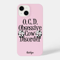 Cute Obsessive Cow Disorder Pink Personalised