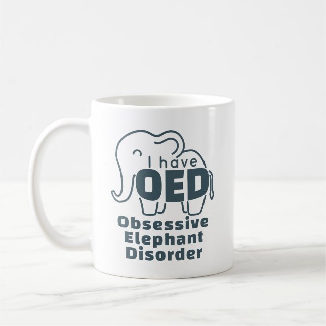 Cute Obsessive Elephant Disorder  Coffee Mug (Left)