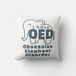 Cute Obsessive Elephant Disorder  Cushion