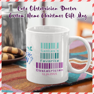 Cute Obstetrician Doc Custom Name Christmas Gift Mug